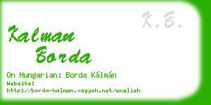 kalman borda business card
